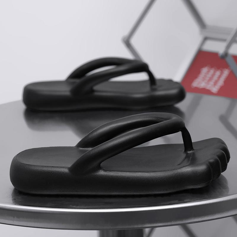Fashion Summer Flip Flops Men Fashion Platform Flat Heel Slides Shoes Soft EVA Couple Outdoor Modern Slippers Beach Casual Flip Flops