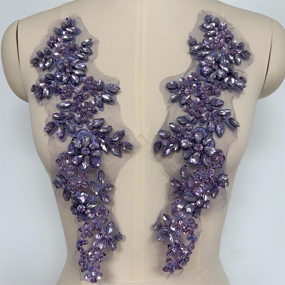 3D Flatback Motif Rhinestone Sewing Accessories for Dresses Lace Appliques Shiny Gold Trim Sequin Flowers Corset Embroidery Hat