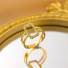 Exquisite super flash zircon ring for girls, light luxury, high-end sense opening adjustable ring, simple real gold electroplating