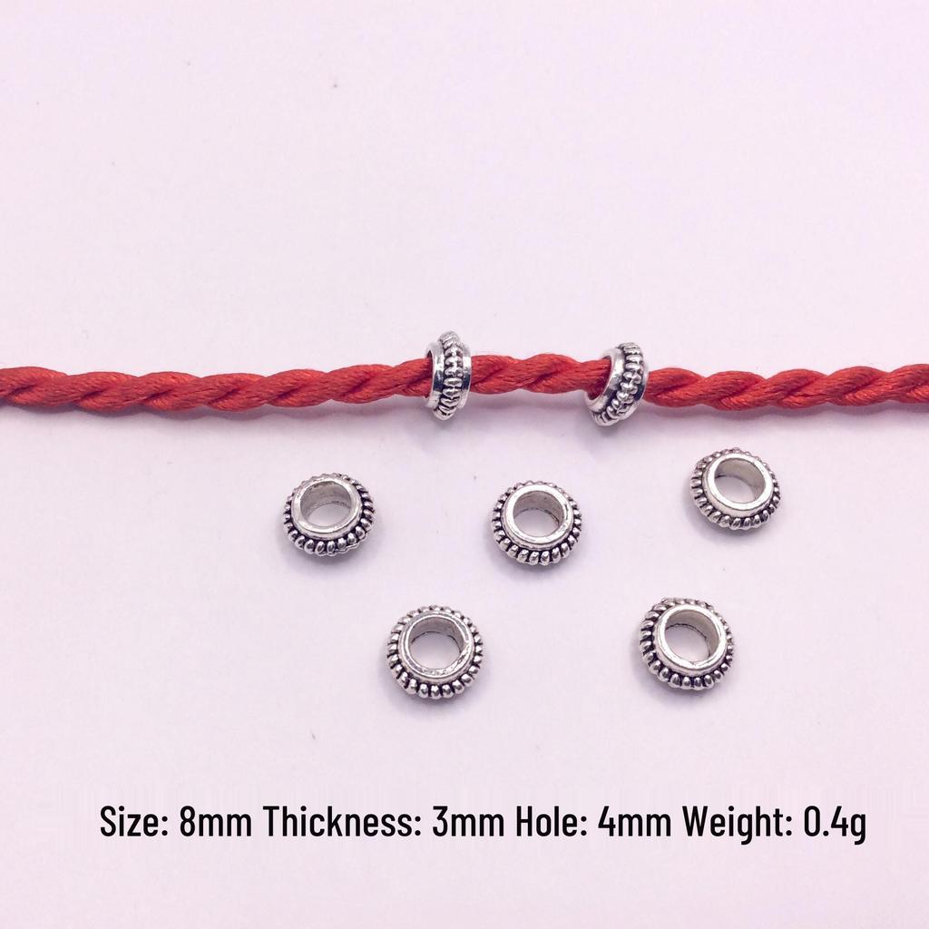 Tibetan Silver Flower Spacer Beads - 100pcs DIY Jewelry Accessories for Bracelets & Necklaces