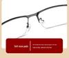 Men's Fashion Photochromic Half-Rim Metal Reading Glasses: Indoor/Outdoor Dual-Use with Anti-Blue Light Protection