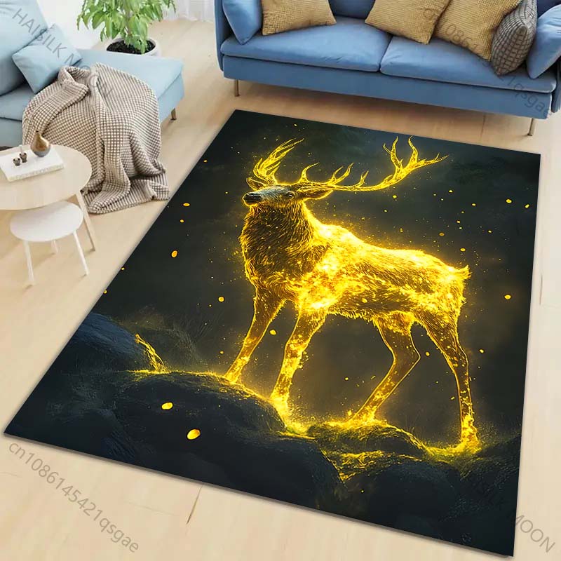 

New product Glowing golden stag Carpet for Living Room Bedroom Bedside Floor Mat Cloakroom Child Play Mat Area Rug Large Size 40x60cm