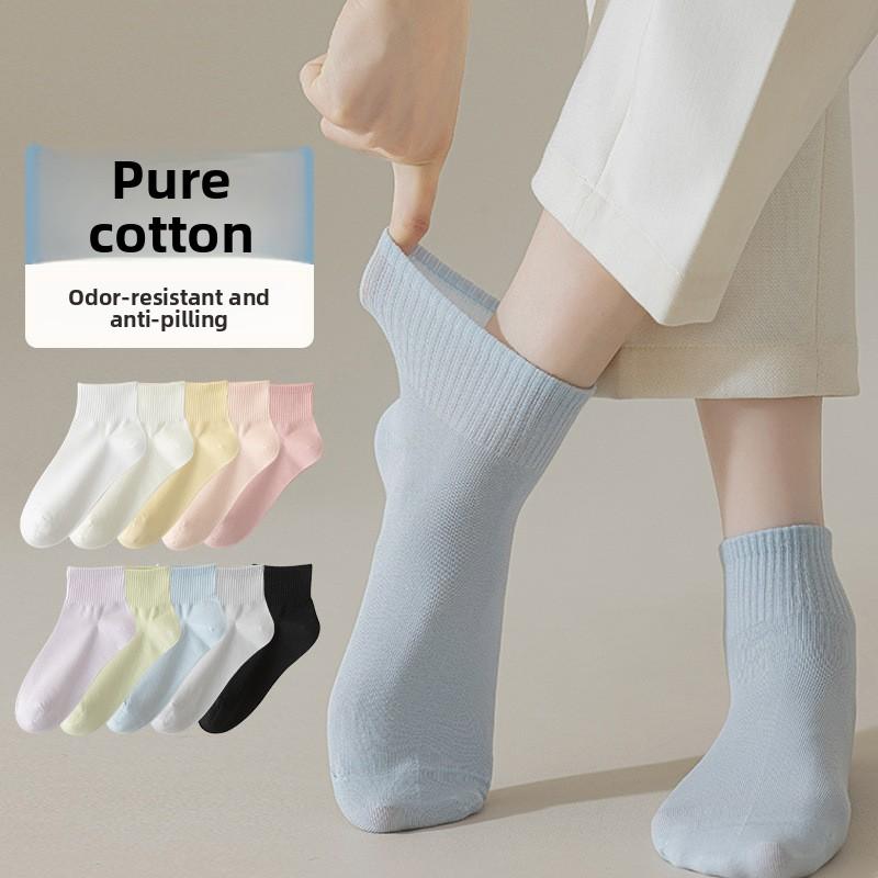 Sock Children's Summer and Spring Boneless Pure Cotton Boat Socks, Thin Style Cotton Socks, 100% Cotton Short Socks
