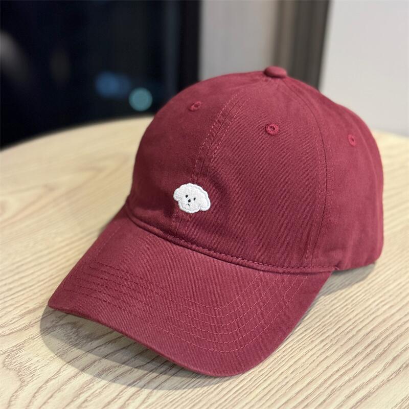 Cartoon Cute Puppy Embroidery Soft Top Baseball Cap Children Big Head Circumference Show Face Small Cap Men Spring Summer Trend