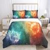 Sada povlečení Galaxy Space 3D Universe Povlak na přikrývku Psychedelický povlak na přikrývku se zipem Queen Dvojitý celopolyesterový povlak na přikrývku