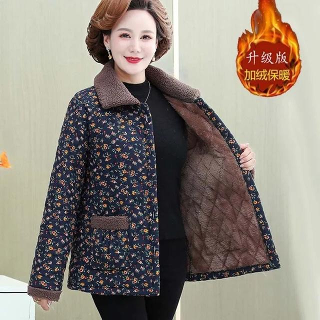 

Зимняя одежда для мам из хлопка, плюшевое толстое теплое стеганое пальто для мам среднего возраста, повседневные парки, куртка для бабушек и дедушек XXXXXL