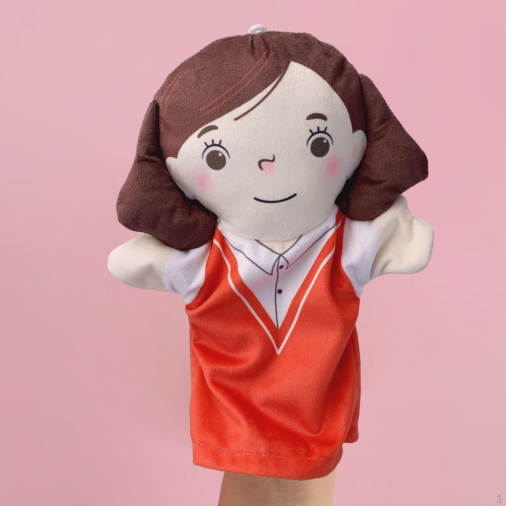 Family Hand Puppets Head Gloves Stuffed Animal Toy Role Play Model Figure Plush Pretend Toys for