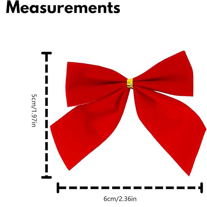 50/100 Stück rote Schleifen, Weihnachtsschmuck, Weihnachtsbaumschleifen für Heimdekoration, Weihnachten, Neujahr 2025, Weihnachtsmanngeschenk, Hochzeitsdekoration