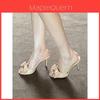 High Heel Sandals For Women With Pleated Pu Material And Bow Decoration For Autumn Daily Wear