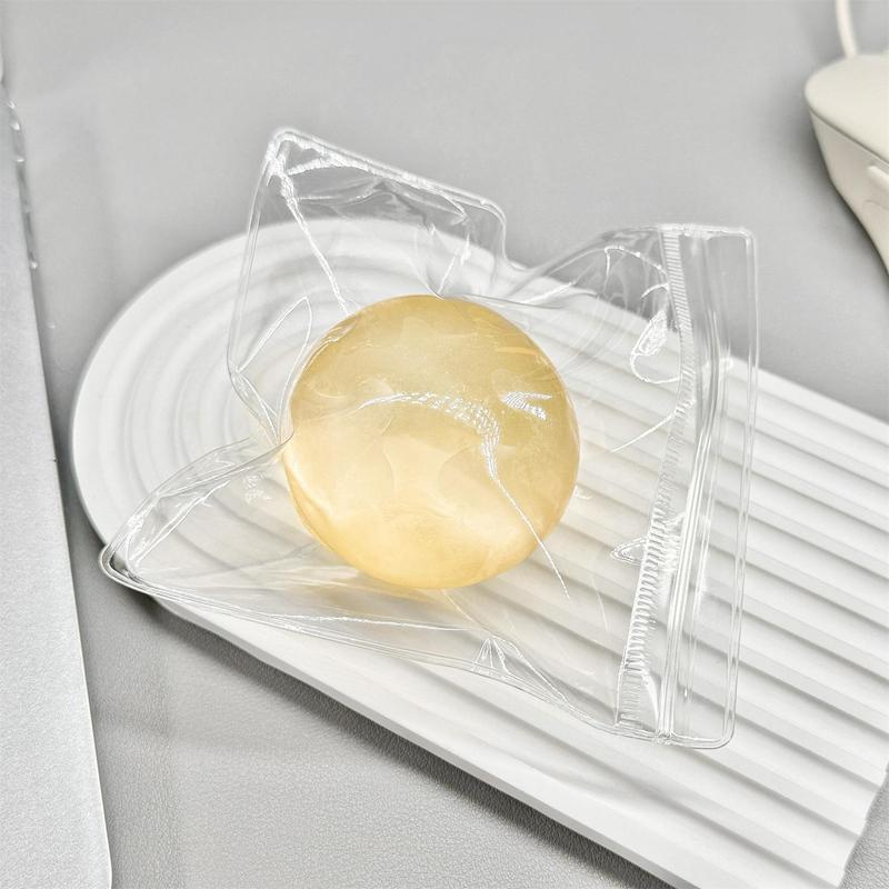 Transparent Coconut Maltose Squishy Balls Squeeze Toys Soft Slow Rebound Stress Relief Fidget Sensory Toys Relaxing Gifts Adult