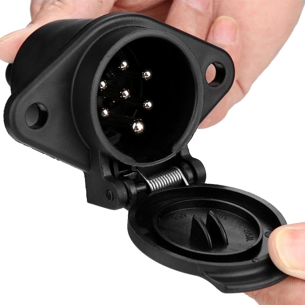 24V 7 Pin Trailer Socket Adapter Trailer Connector Trailer Plug with Brass Pins Plug and Play for Car Trailer Lights