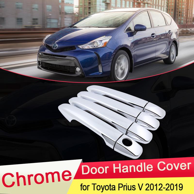 For Toyota Prius V 2012 2013 2014 2015 2016 2017 2018  ZVW40 Daihatsu Mebius Chrome Door Handle Cover Trim Car Accessories