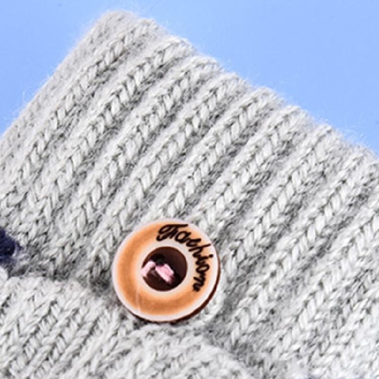 Winter Warm Gloves Cartoon Dog Glove with Flip Top Knitted Half Finger Gloves