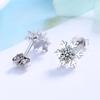Korean Style Snowflake Star Earrings: Autumn/Winter S925 Sterling Silver with Diamonds.