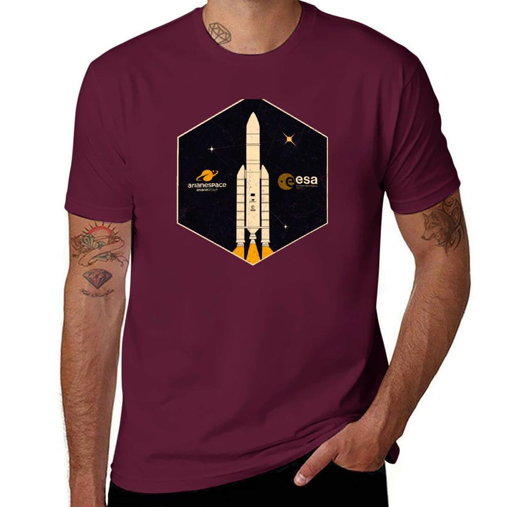 ESA European Space Agency Ariane T-Shirt Plus Sizes Heavyweights Boys Animal Print Funnys Black T Shirts for Men