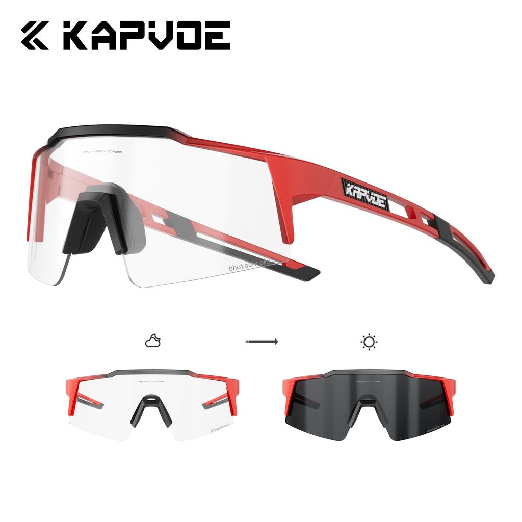 Lunettes de soleil Kapvoe Gold Photochromiques pour Cyclisme Homme Lunettes Mode Vélo de Montagne Vitesse Lunettes Cool Lunettes de Vue Sport VTT Vélo