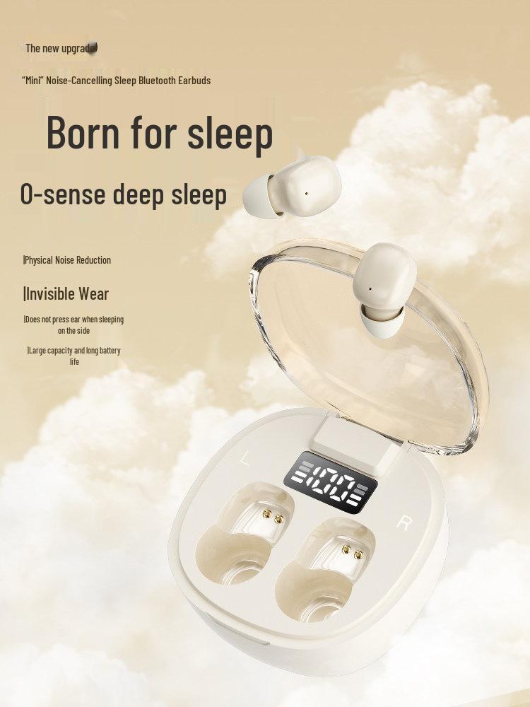 2024 Ultra-Small Noise-Cancelling Wireless Earbuds with Long Battery Life & In-Ear Fit for Sleep & Sports