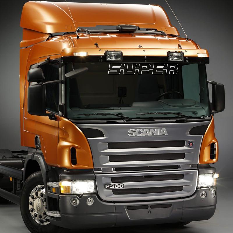 SUPER Car Windshield Sticker For Scania R S G Series Vinyl Film Decor Decal Heavy Big Truck Semi Trailer Auto Tuning Accessories