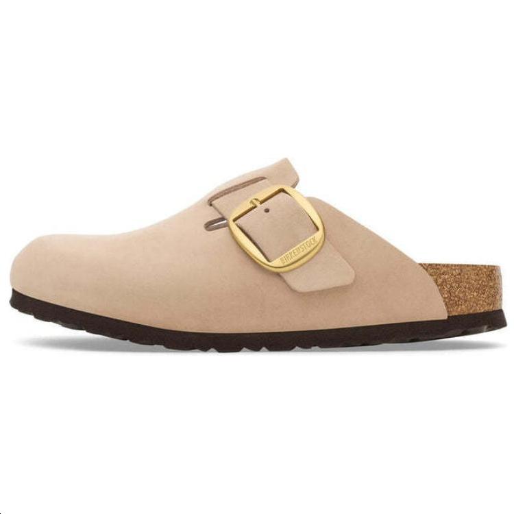 Boston Wmns Birkenstock Big Buckle Nubuck Narrow  Sandcastle  Women s 1028052 39