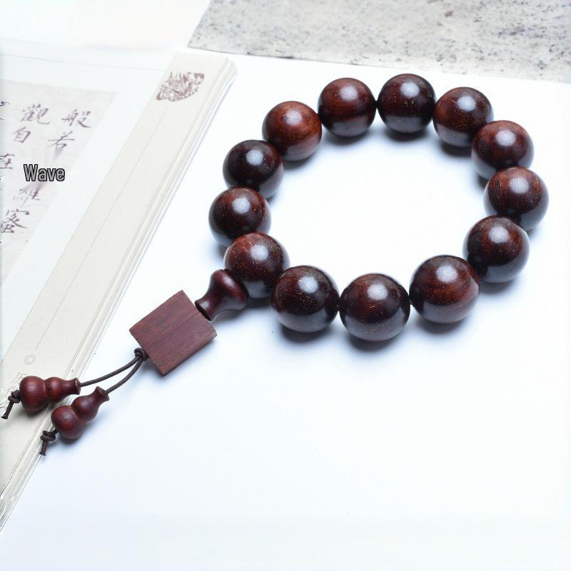 Venus Old Material Small-Leaf Red Sandalwood Prayer Beads Chain - High Oil Density, Unisex, New Chinese Style Decoration Gift