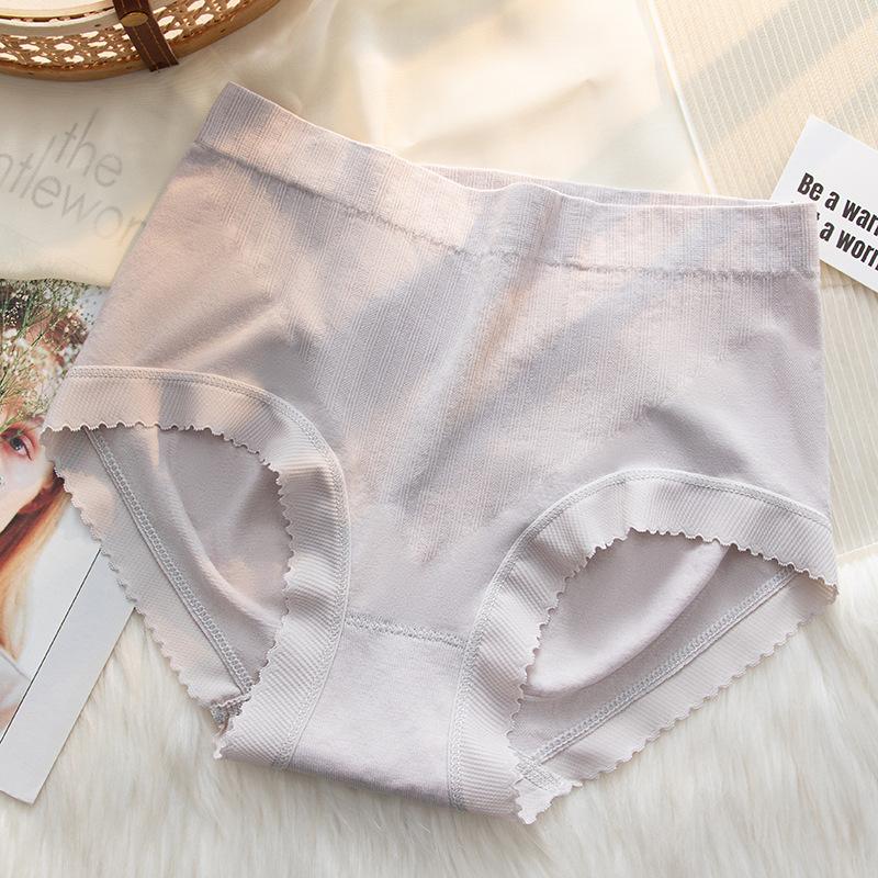 Ladies Spring and Autumn Lace Ear Side Belly Pack Hip Naked Sense Antibacterial Crotch High Waist Triangle Briefs