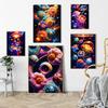 Colorful Abstract Space Composition Posters Planets Srtars Jellyfish Flowers Prints Canvas Wall Pictures Home Living Room Decor