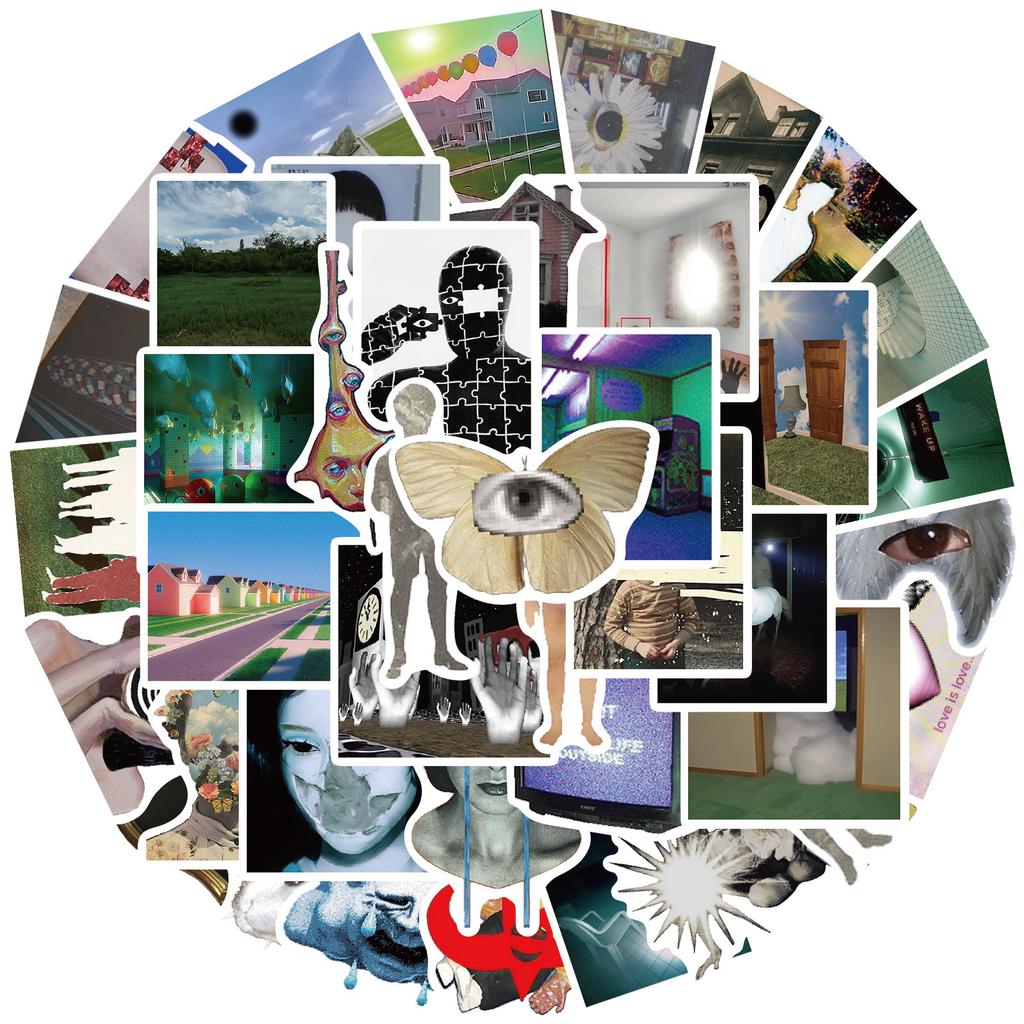 50pcs Dreamcore Acid Graphics INS Aesthetics Art Graffiti Stickers Phone Guitar Laptop Suitcase Waterproof Sticker Kids Toys