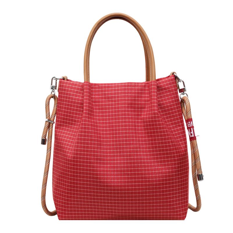 Vintage Plaid Tote Bag Women's Handbag Commuter Large Capacity Shoulder Bag