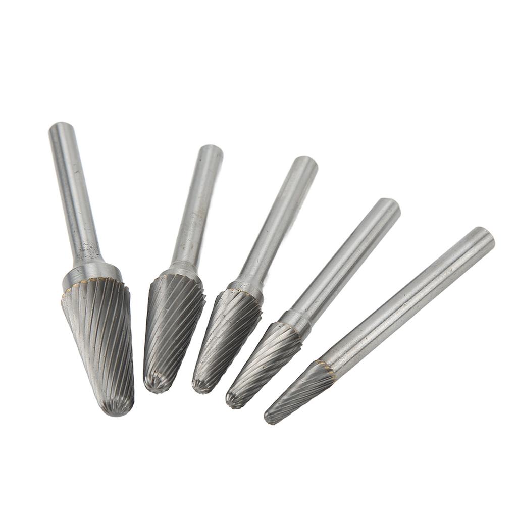 Hartmetallfräser-Set Einfachverzahnt Rotationsfeilen Bits 6mm Schaft für Metallbearbeitung Holzschnitzerei Oberflächenreinigung