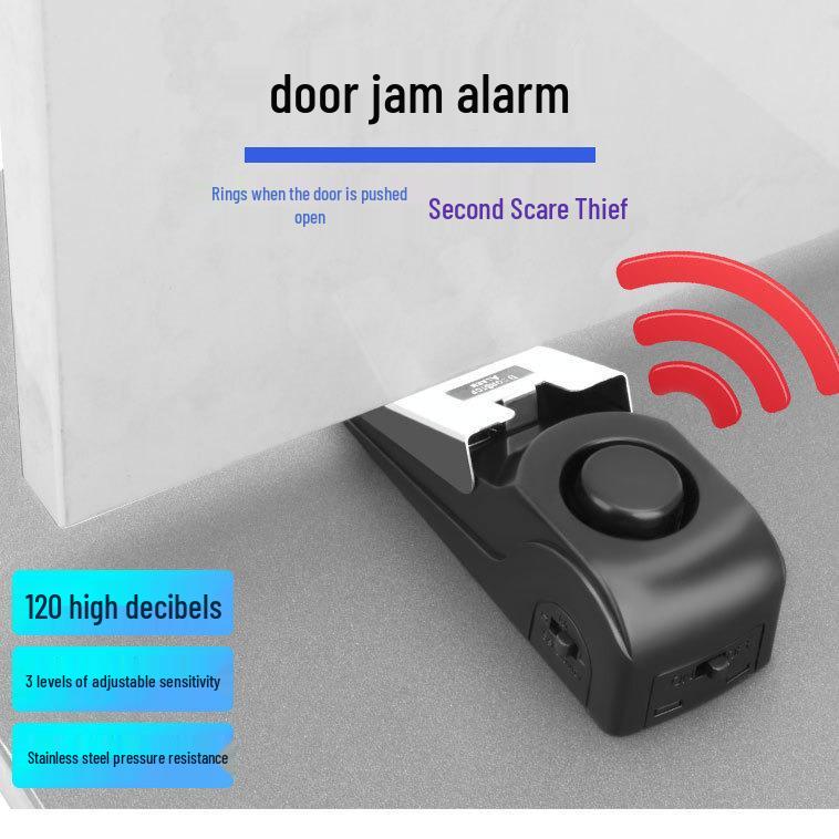 New Anti-Theft Doorstop Alarm: Door Wedge Gap Alarm for Hotel and Home