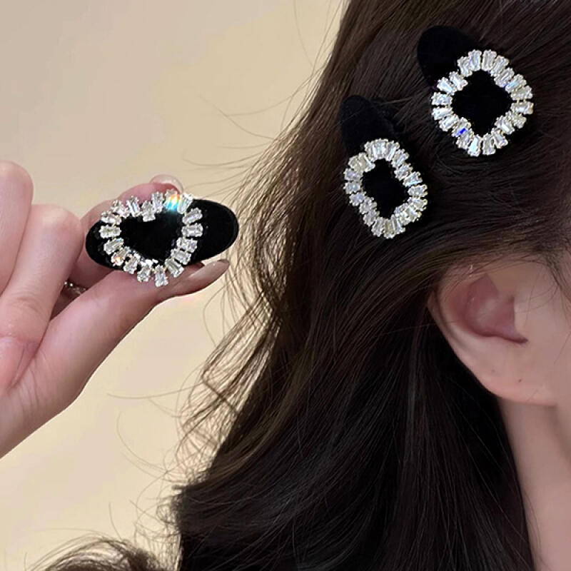 Sellerby Cubic Point Pin Velvet Hair Clip Side Pin Option 2