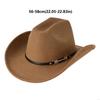 Windproof Cowboy Cap With Large Brims Breathable Western Cowboy Hat With Decorative Buckle Polyester Western Top Hat