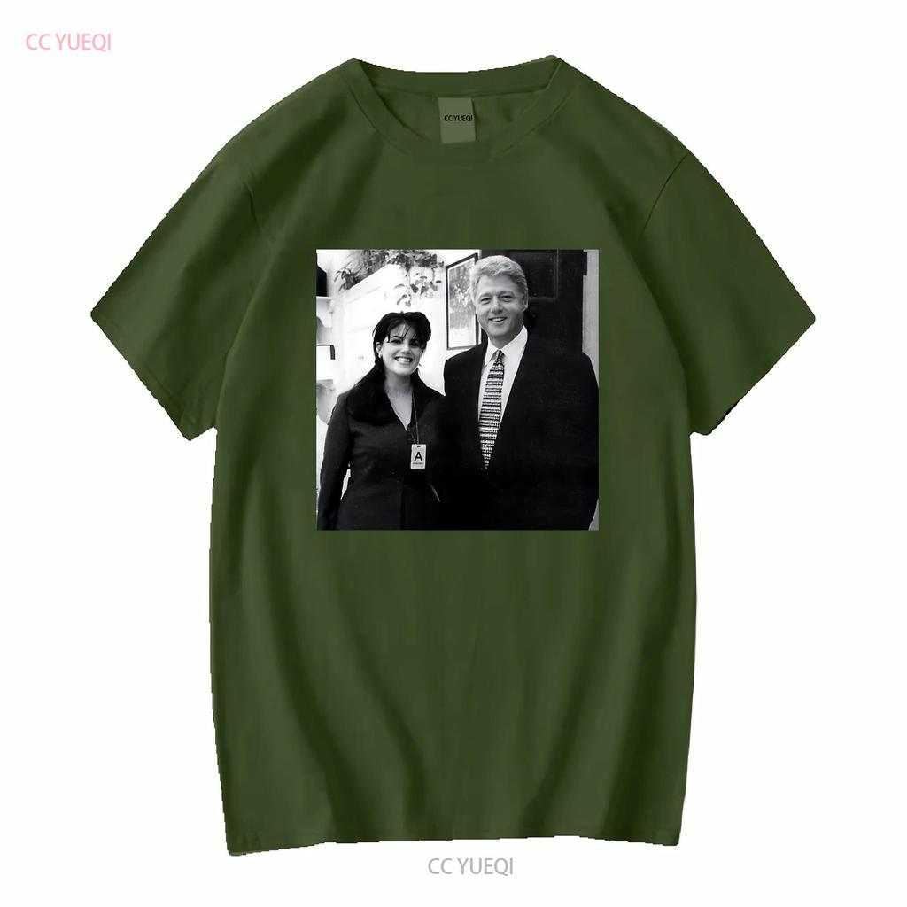 Funny Bill Clinton And Monica Lewinsky T Shirt All Siz vintage Washed streetwear homme Breathable Casual Stylish Unisex Soft