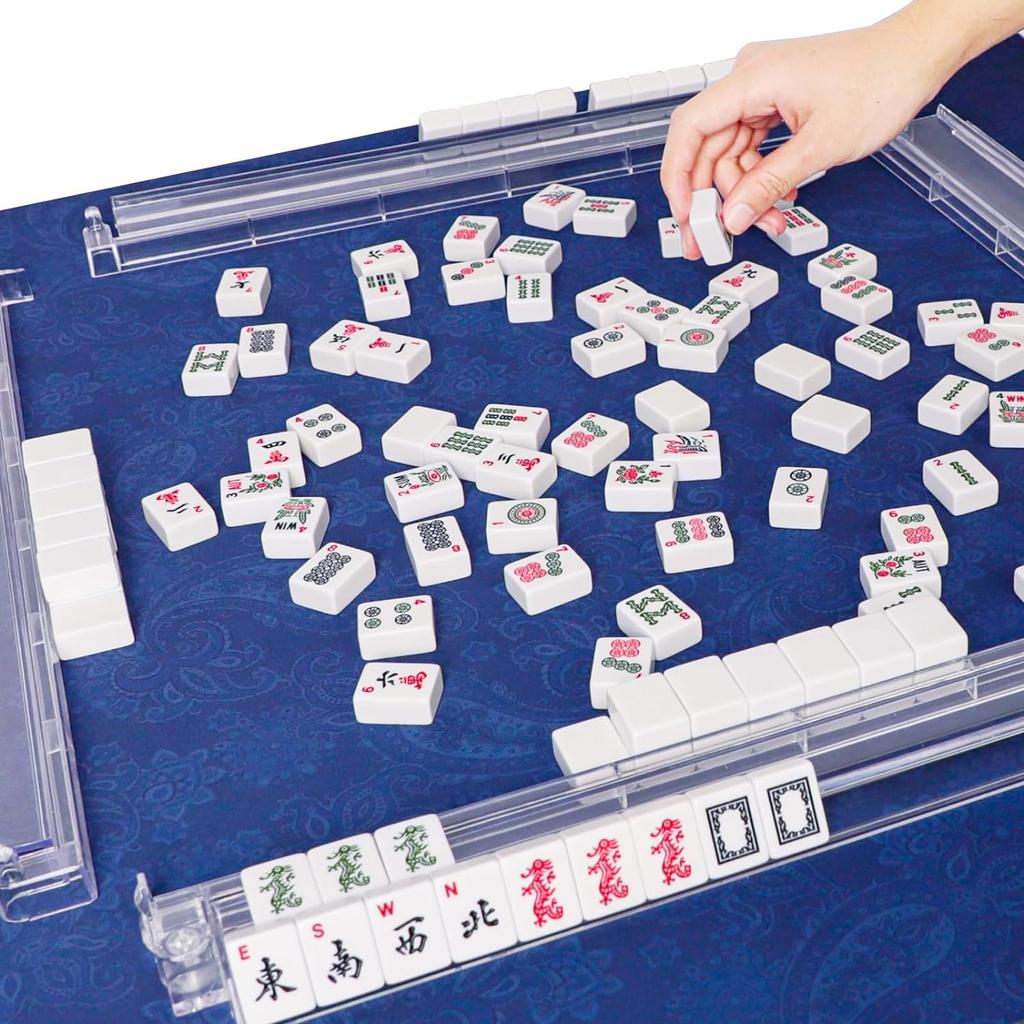 Porte-Tuiles & Pousseurs Mah Jongg Tout-en-Un Combinaison Porte-Tuiles et Pousseurs Mahjong en Acrylique Transparent Porte-Tuiles Mahjong Américain Moderne