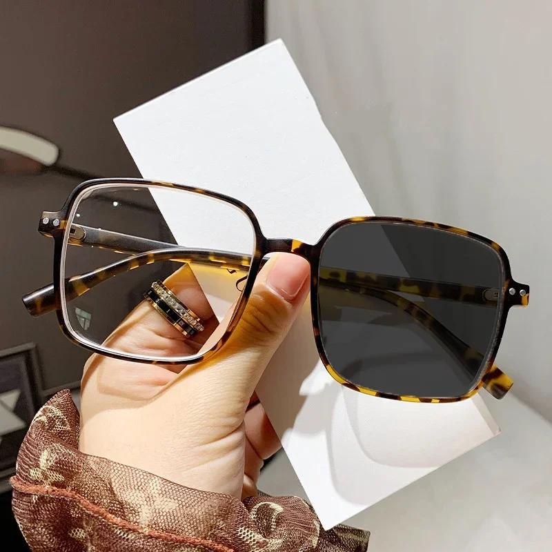 

Luxury Oversized Frame Blue Light Blocking Photochromic Glasses Women S Fashion Myopia Glasses Classic Transparent Eyewear 0(anti-blue light)