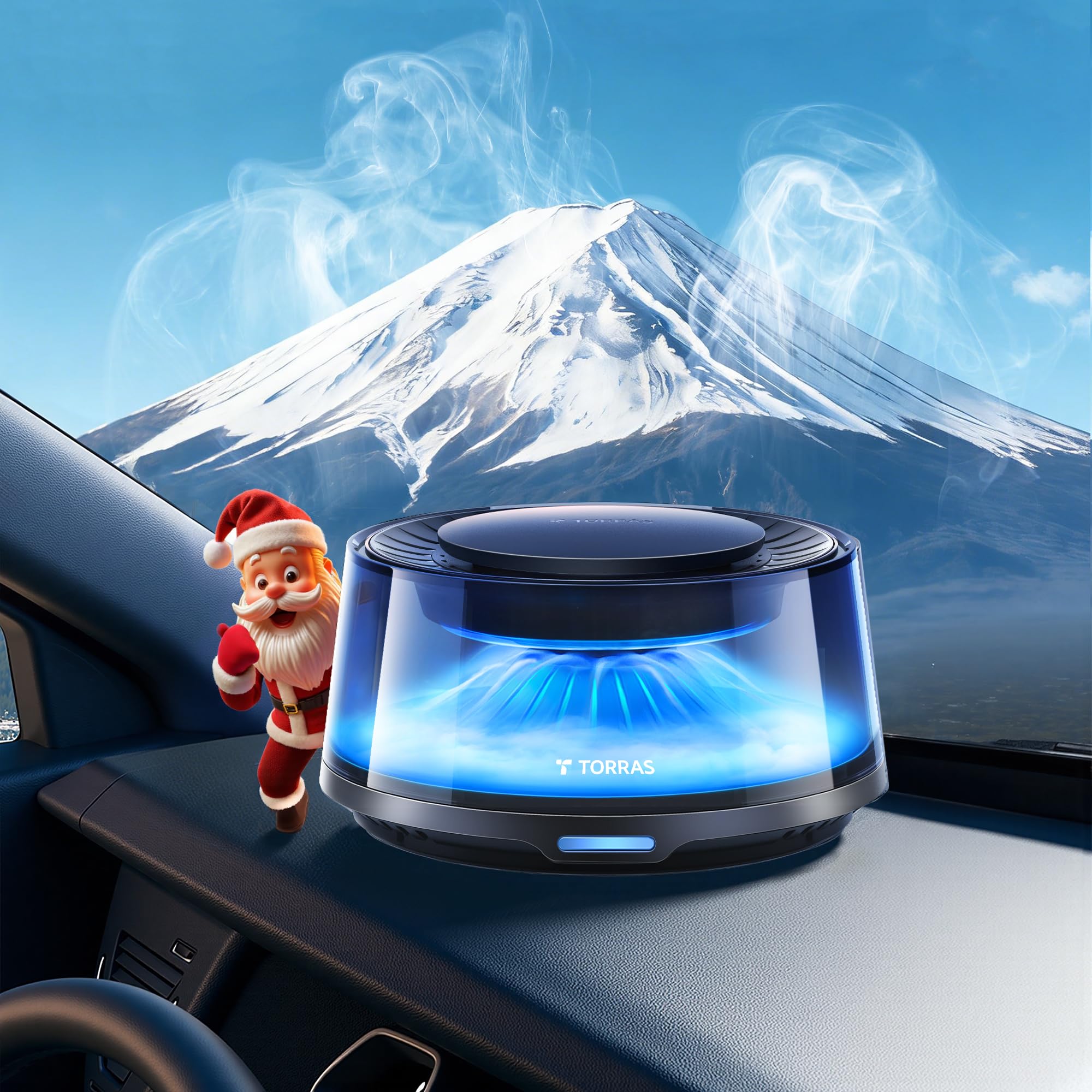 Ароматизатор для автомобиля TORRAS CF20, технология ультразвукового распыления Fuji Sea , беспроводной, автоматическое включение/выключение, долгий small size чёрный