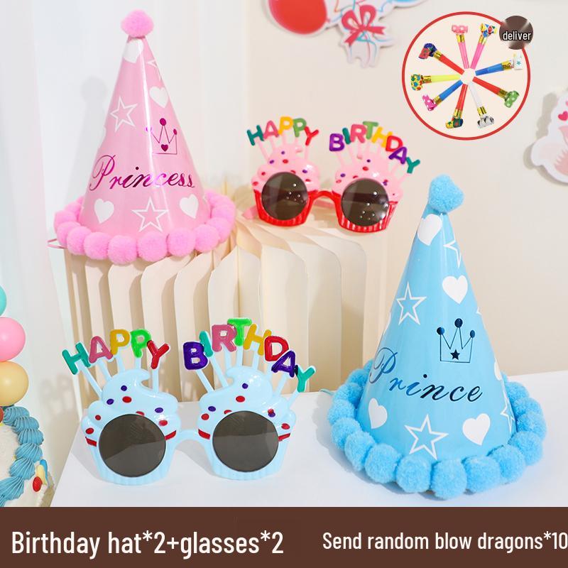 First Birthday Girl Photo Props Set: Hat, Glasses, and Creative Decorations