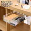 Transparent Under Desk Drawer Organizer Self Adhesive Heavy Duty Large Capacity Storage Box for Home Office Desk Use