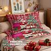 3Pcs Red Santa Claus Print Coreless Duvet Cover Set Multi Size Bedroom Holiday Bedding Decoration Soft Machine Washable