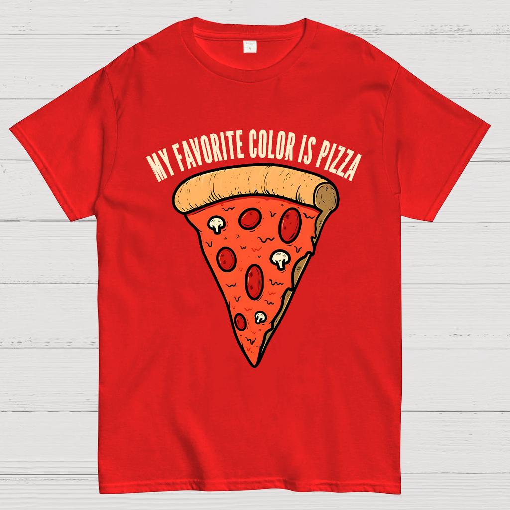 My Favorite Color is Pizza Funny Cotton Summer Casual Cool Loose T-Shirt