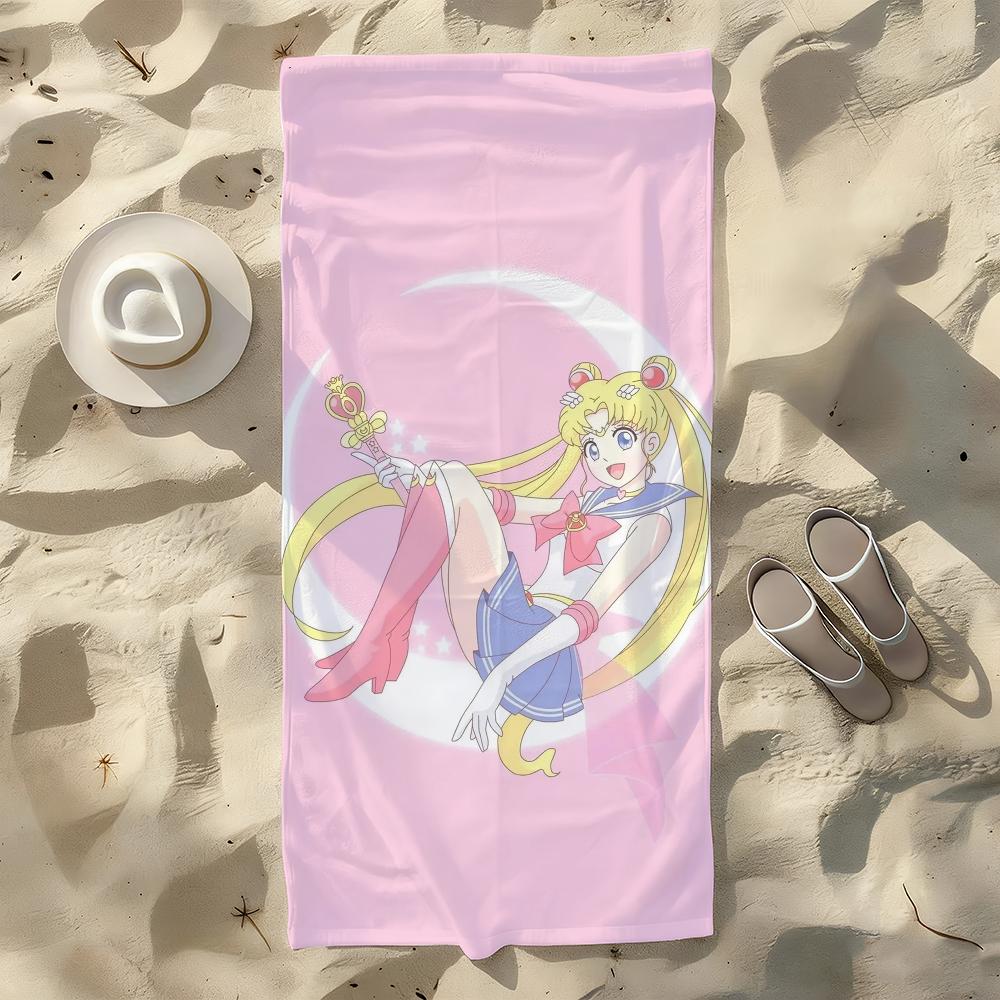 Comic S-Sailor M-Moon Towel For Swim Yoga Gym Quick Drying Soft and skin-friendly Beach Towels All-Season