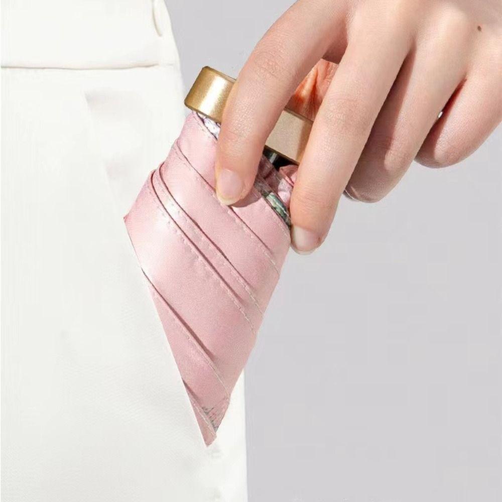 Mini Rain Umbrellas Anti UV Pocket Sunshade Umbrella 6-Folding Parasol  Student