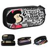 Creative Cute Mafalda Pencil Cases Anime Cartoon Pencilcases Pen Box for Student Large Storage Bag Office Zipper Stationery