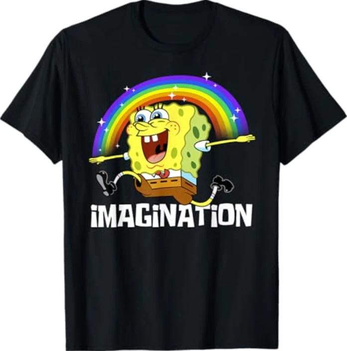 Spongebob Imagination Meme Best Day Ever Spongebob Rainbow T-Shirt S