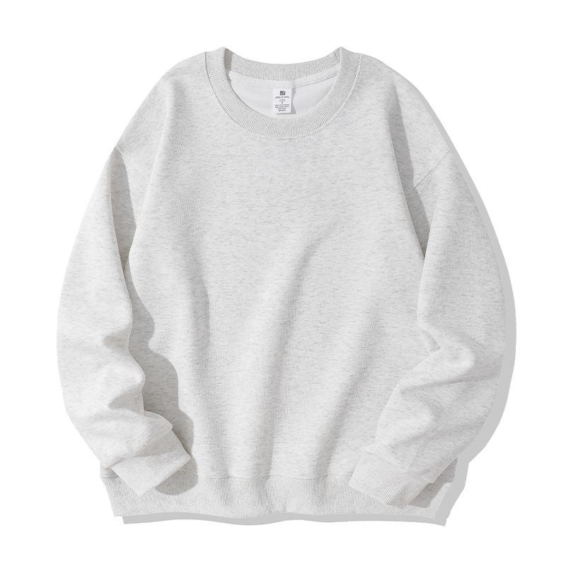 Solid Color Loose Crew Neck Long Sleeve Fleece Hoodless Casual Mens Sweatshirt