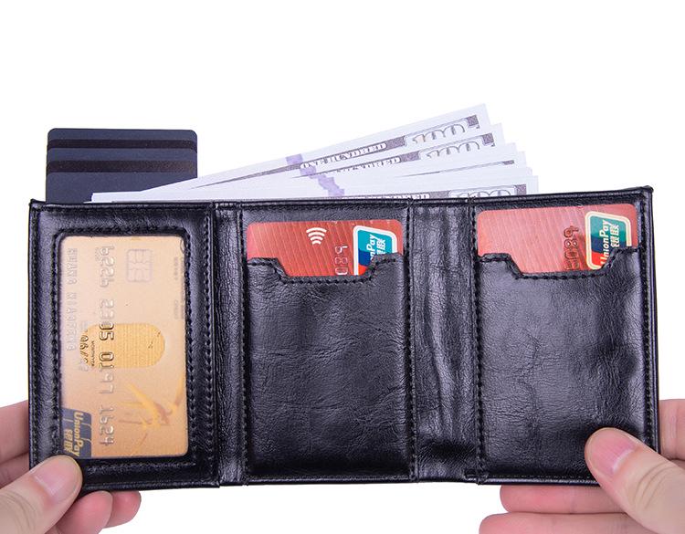 Men's RFID Aluminum Pop-Up Card Holder Wallet with Multi-Card Slots