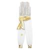 Jungen Arabischer Prinz Kostüm Ärmellose geflochtene Weste Hose mit Gummizug Harems-Outfit Halloween-Kleidung