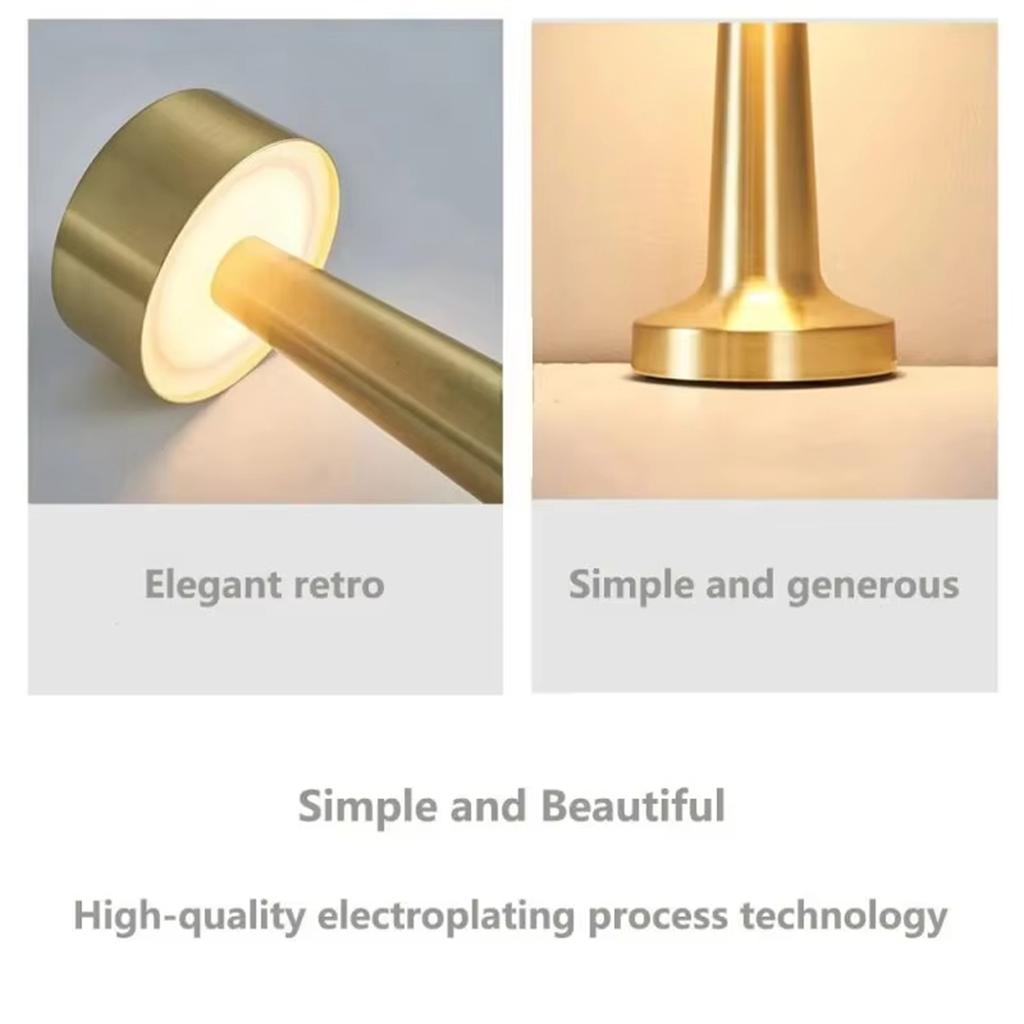 3 Color Led Table Lamp Restaurant Lamps Rechargeable Bar White For Bedroom Vintage Bedroom For Nightstands Metal For Living Room