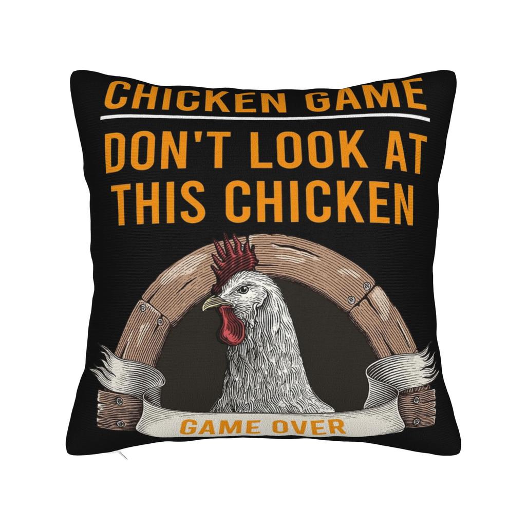 Decorative Pillowcases Chicken Game Dont Look At The Chicken Product Living Room Pillow Case Cover Zipper Multiple Sizes