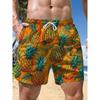Summer Men's 3D Printed Beach Shorts Fashion Versatile Trend Breathable Casual Vacation Style